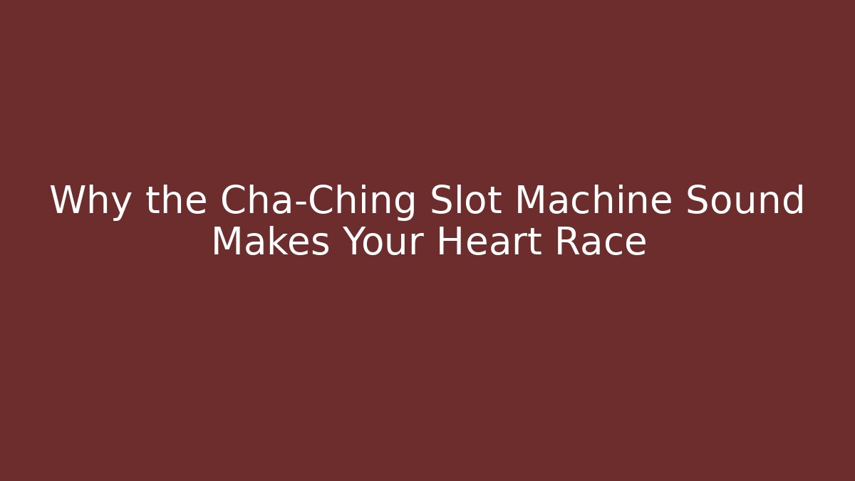 Why the Cha-Ching Slot Machine Sound Makes Your Heart Race