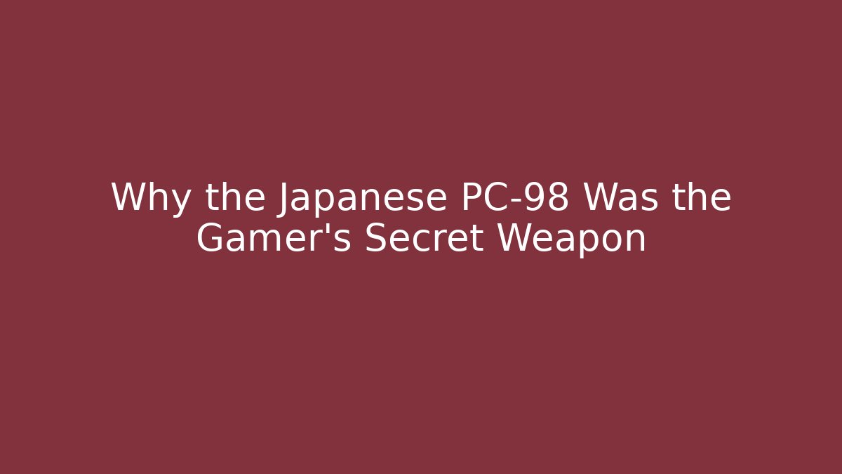 Why the Japanese PC-98 Was the Gamer’s Secret Weapon