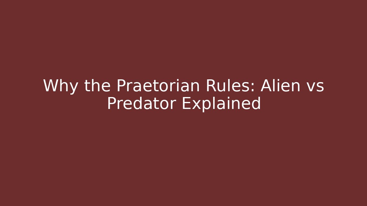 Why the Praetorian Rules: Alien vs Predator Explained - Create More Assets