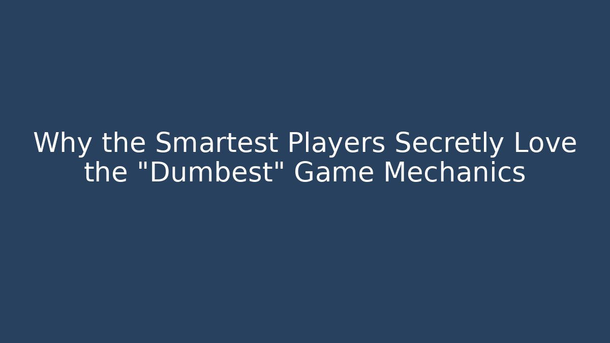 Why the Smartest Players Secretly Love the "Dumbest" Game Mechanics