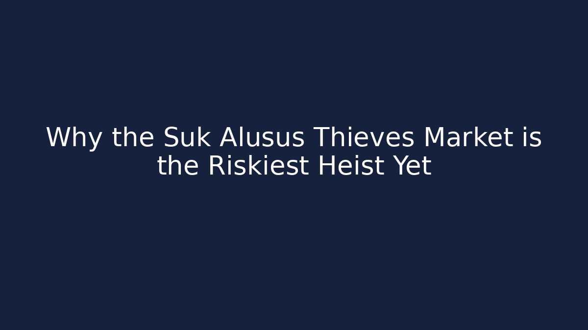 Why the Suk Alusus Thieves Market is the Riskiest Heist Yet