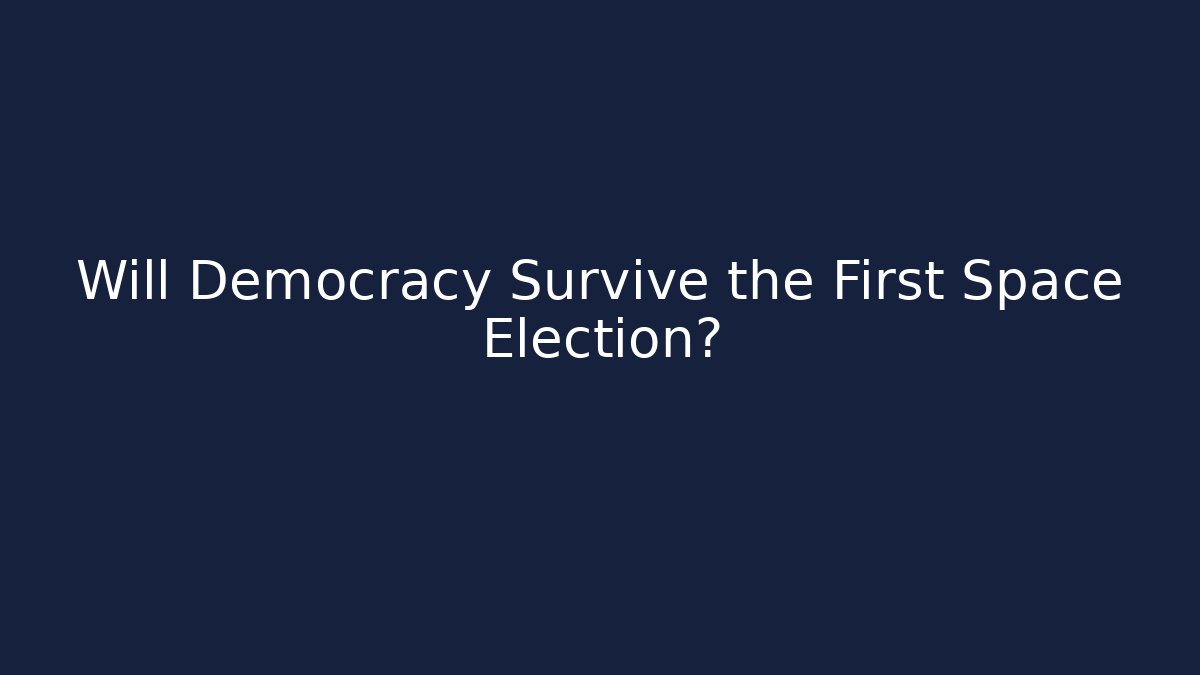 Will Democracy Survive the First Space Election?