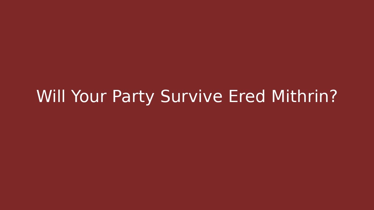 Will Your Party Survive Ered Mithrin? - Create More Assets