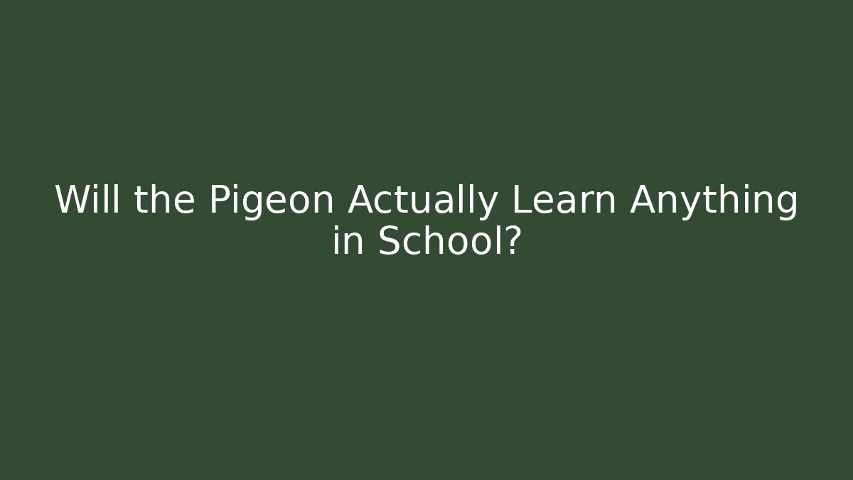 Will the Pigeon Actually Learn Anything in School? - Create More Assets