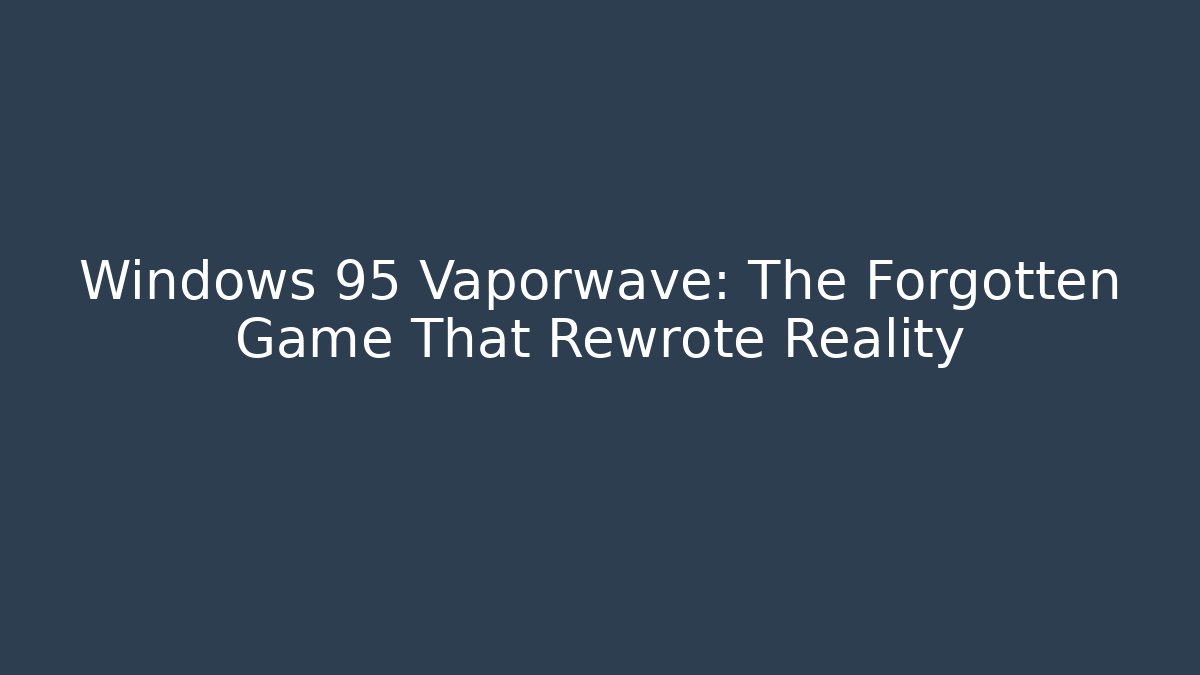 Windows 95 Vaporwave: The Forgotten Game That Rewrote Reality