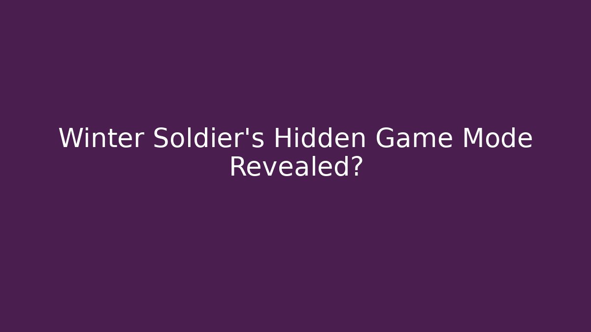 Winter Soldier’s Hidden Game Mode Revealed?