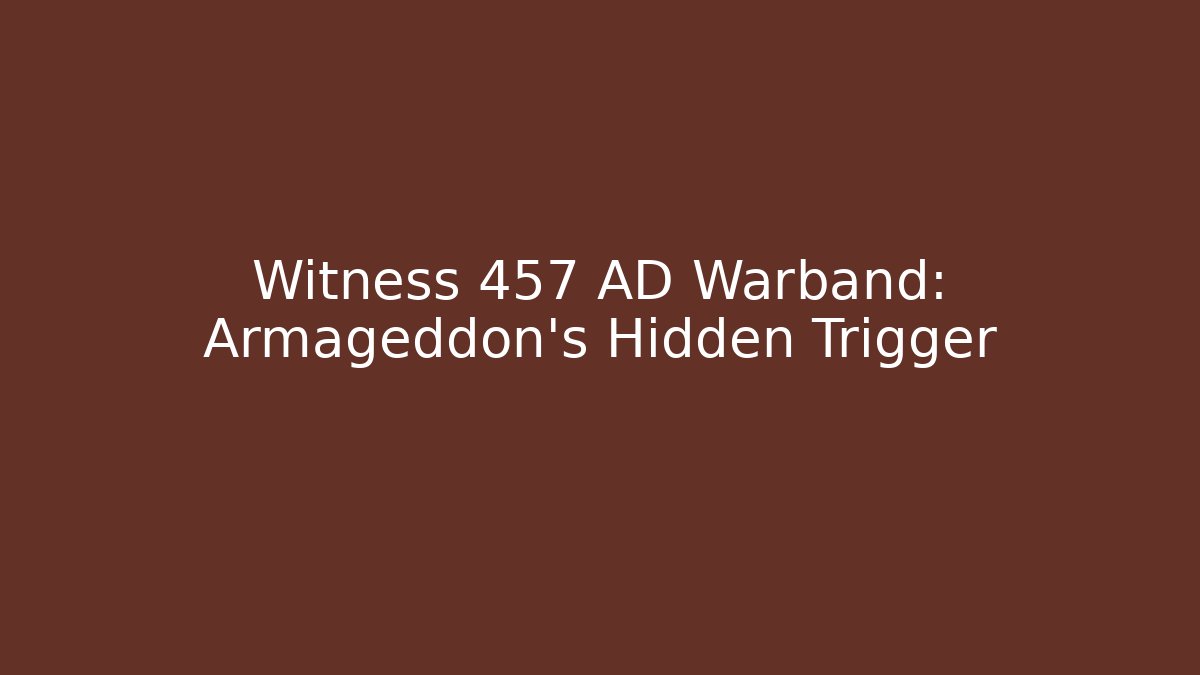 Witness 457 AD Warband: Armageddon's Hidden Trigger