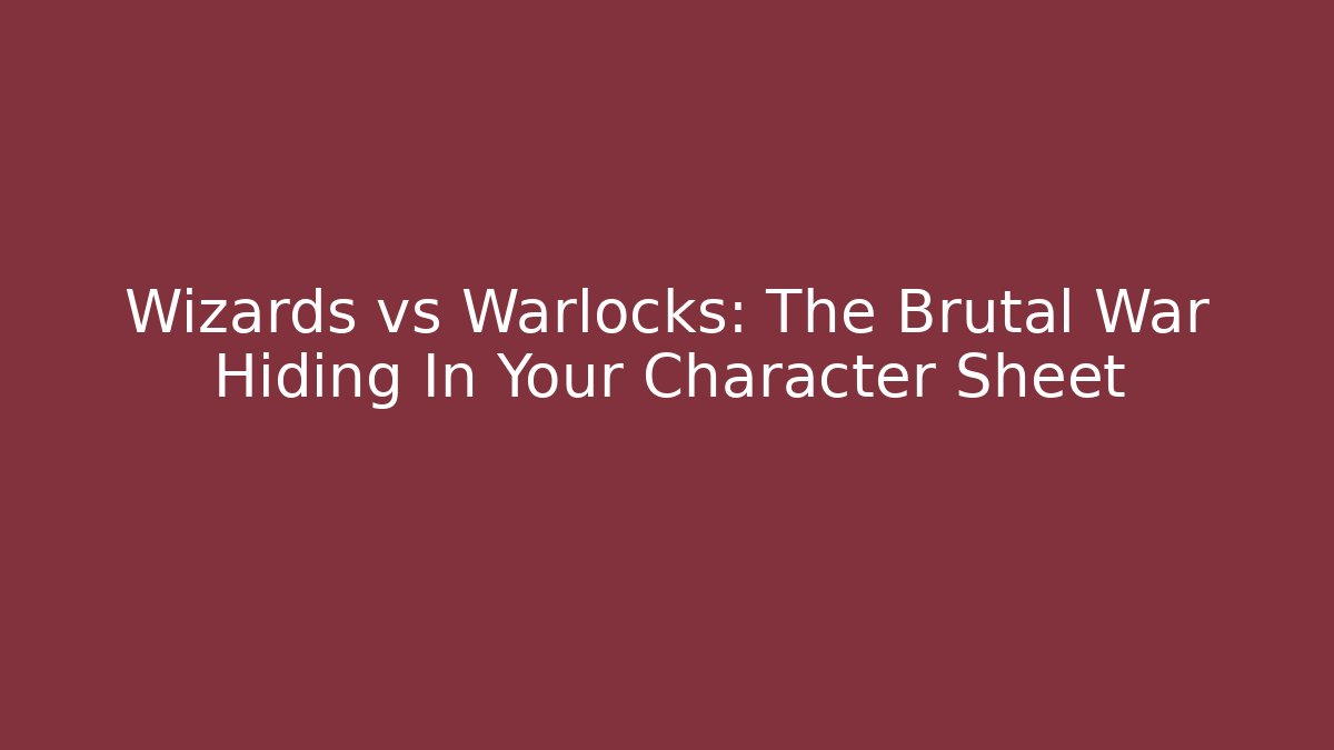 Wizards vs Warlocks: The Brutal War Hiding In Your Character Sheet