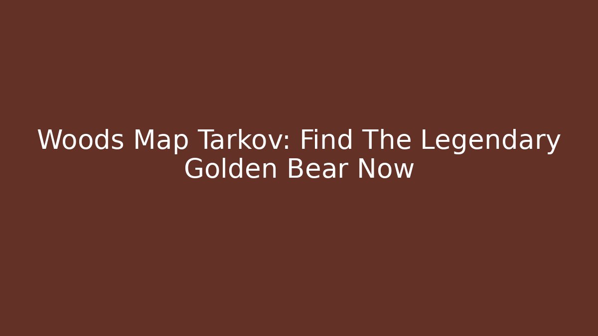 Woods Map Tarkov: Find The Legendary Golden Bear Now