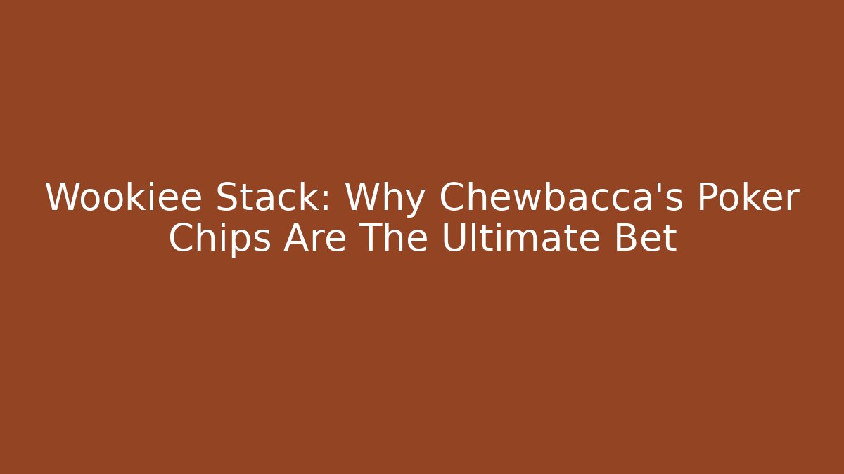Wookiee Stack: Why Chewbacca's Poker Chips Are The Ultimate Bet