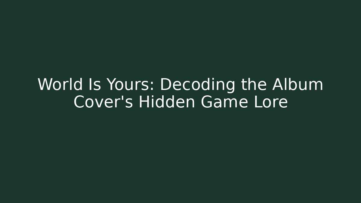 World Is Yours: Decoding the Album Cover's Hidden Game Lore - Create More Assets