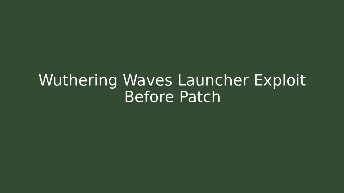 Wuthering Waves Launcher Exploit Before Patch - Create More Assets