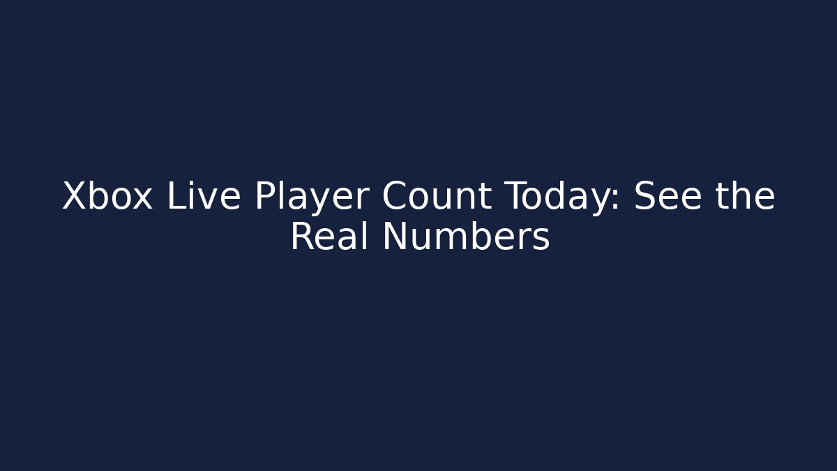 Xbox Live Player Count Today: See the Real Numbers - Create More Assets