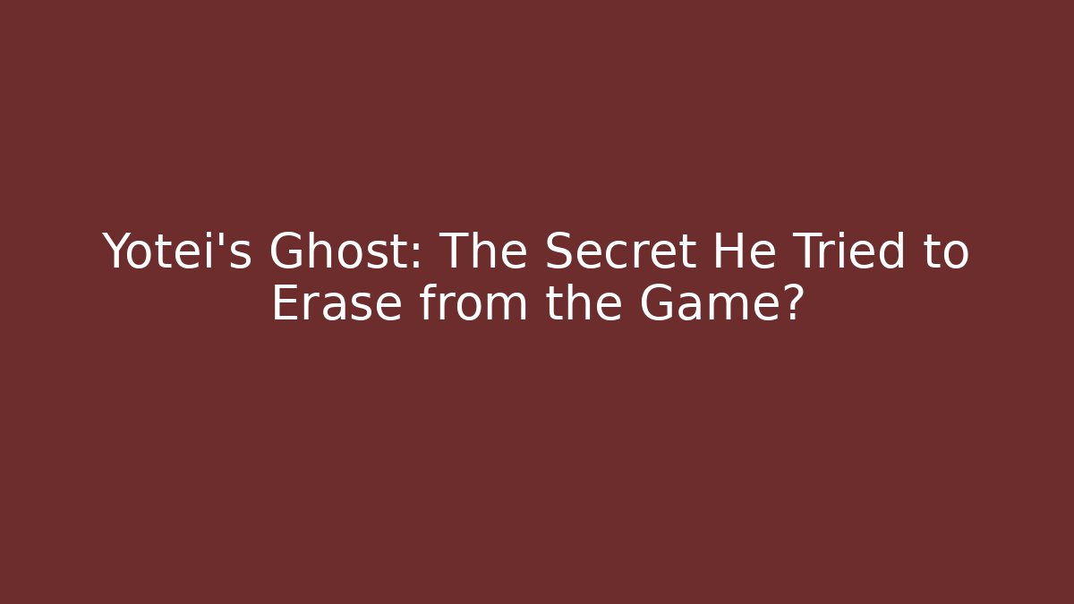 Yotei's Ghost: The Secret He Tried to Erase from the Game?
