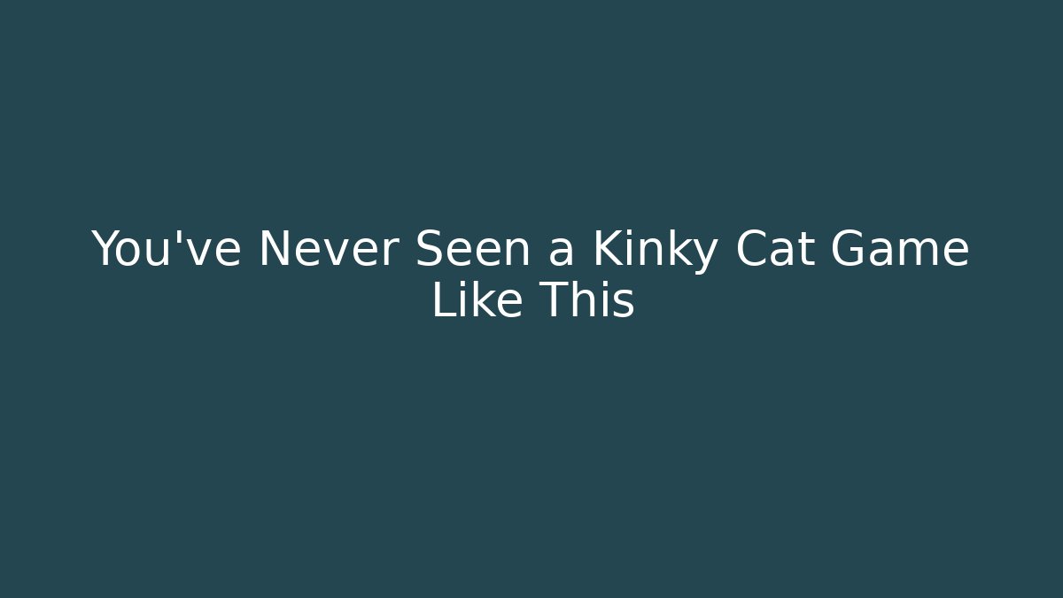 You’ve Never Seen a Kinky Cat Game Like This