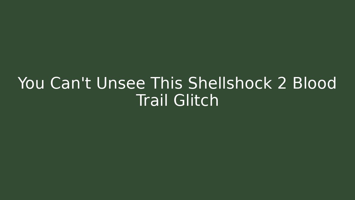 You Can't Unsee This Shellshock 2 Blood Trail Glitch
