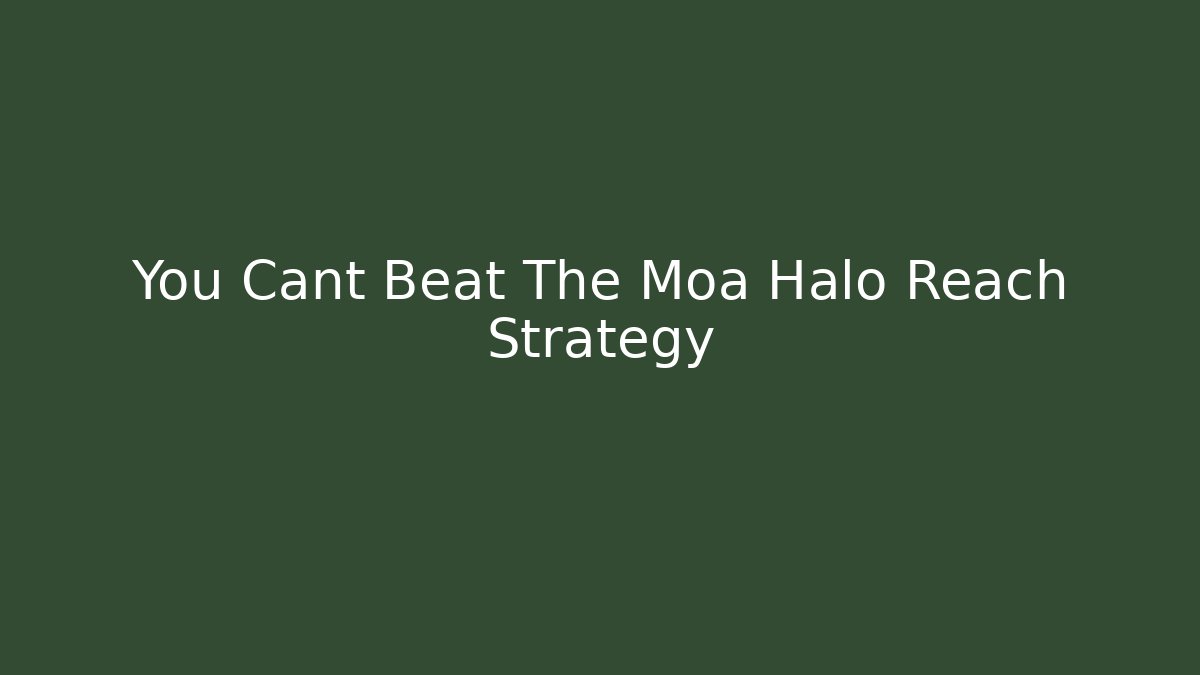 You Cant Beat The Moa Halo Reach Strategy