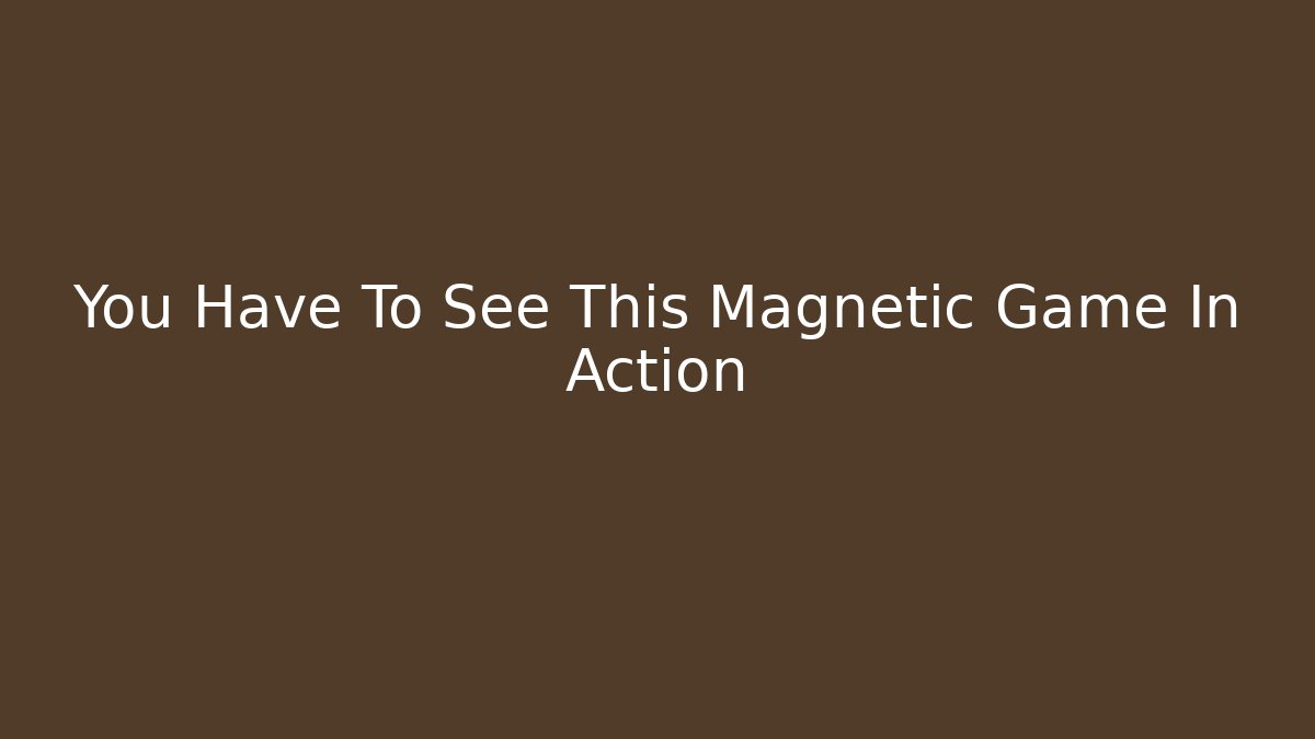 You Have To See This Magnetic Game In Action