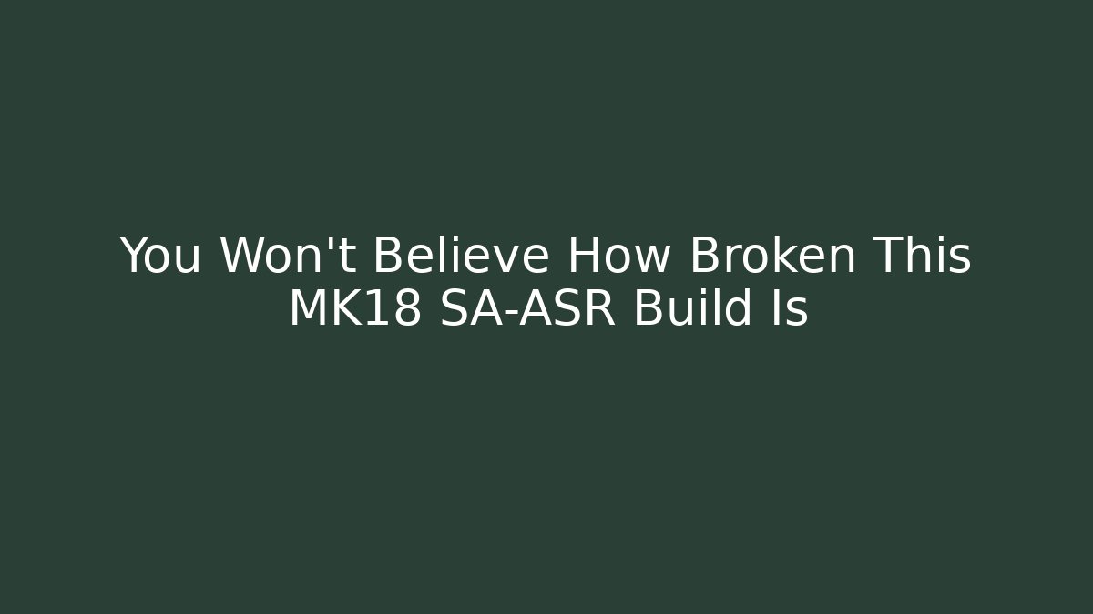 You Won't Believe How Broken This MK18 SA-ASR Build Is