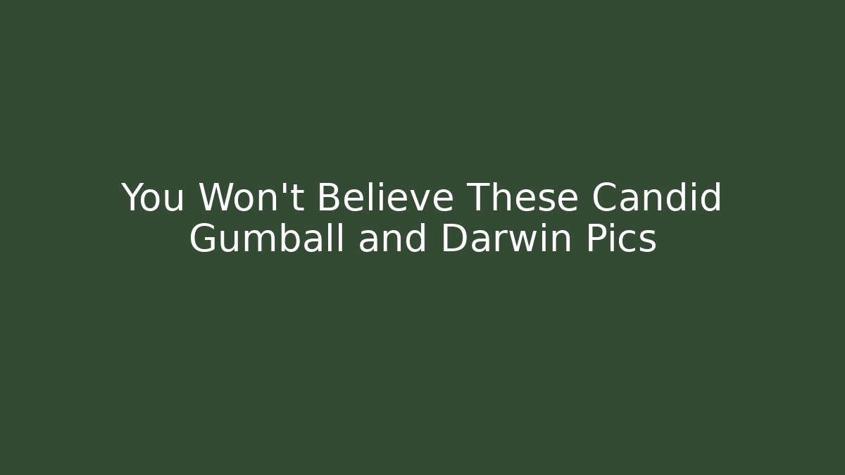 You Won't Believe These Candid Gumball and Darwin Pics