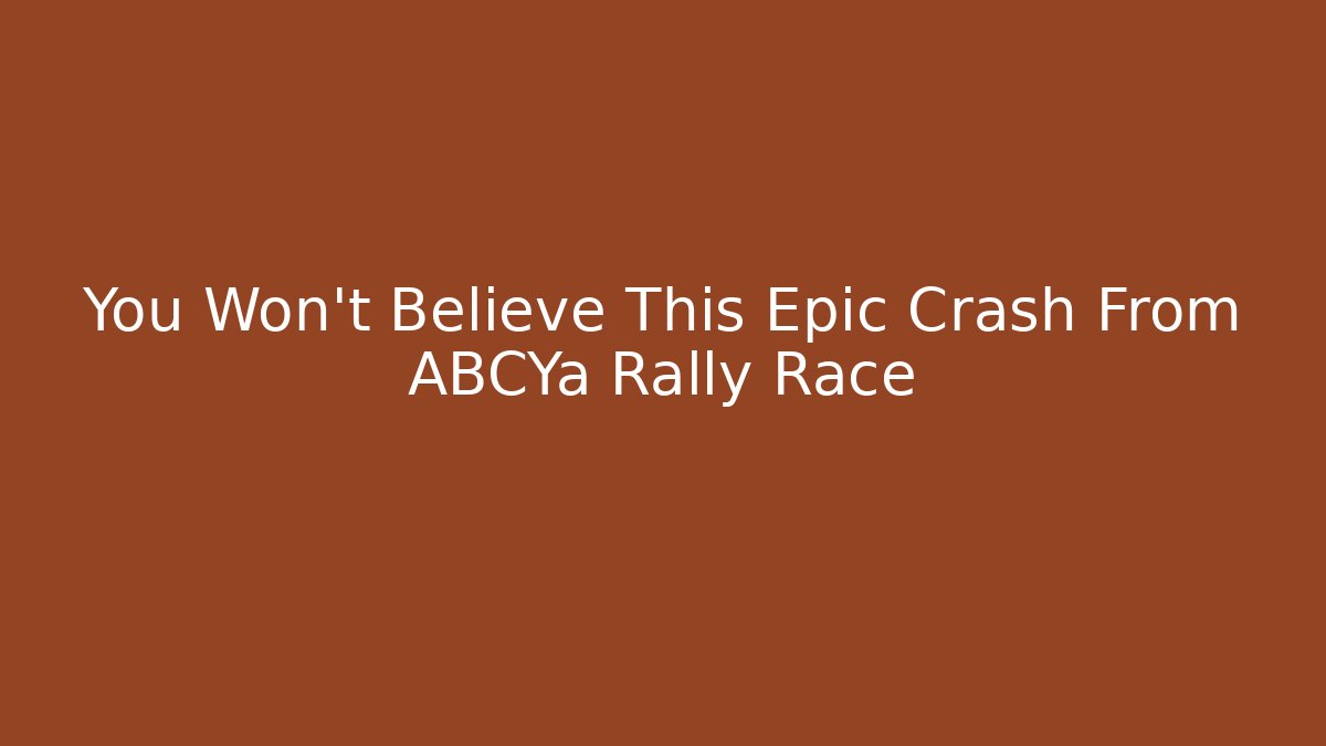 You Won't Believe This Epic Crash From ABCYa Rally Race
