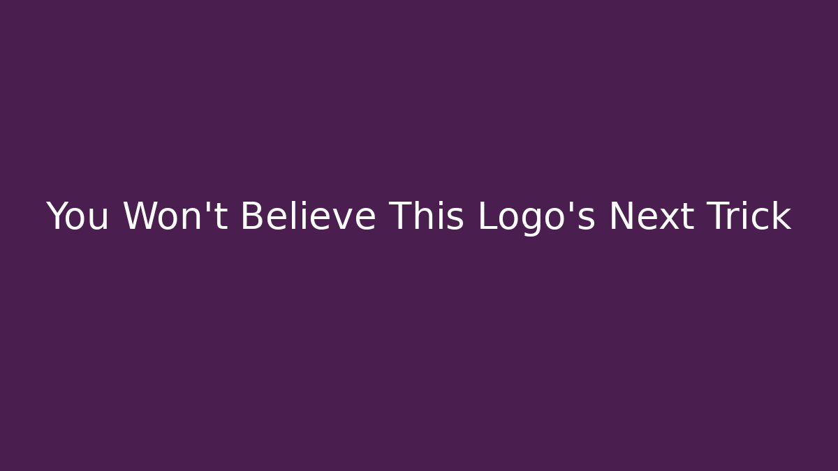 You Won't Believe This Logo's Next Trick
