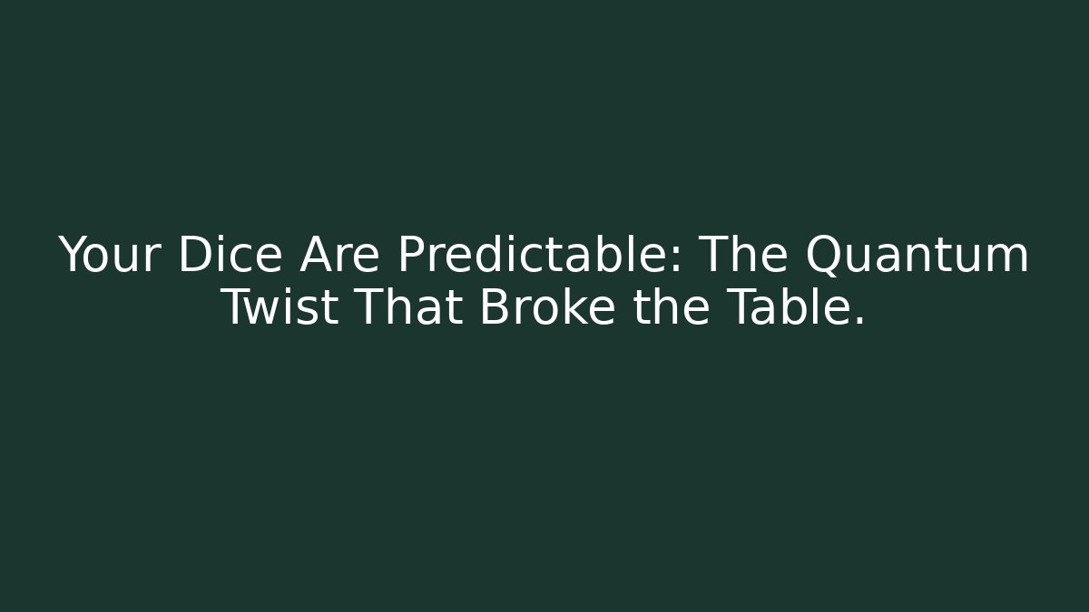 Your Dice Are Predictable: The Quantum Twist That Broke the Table.