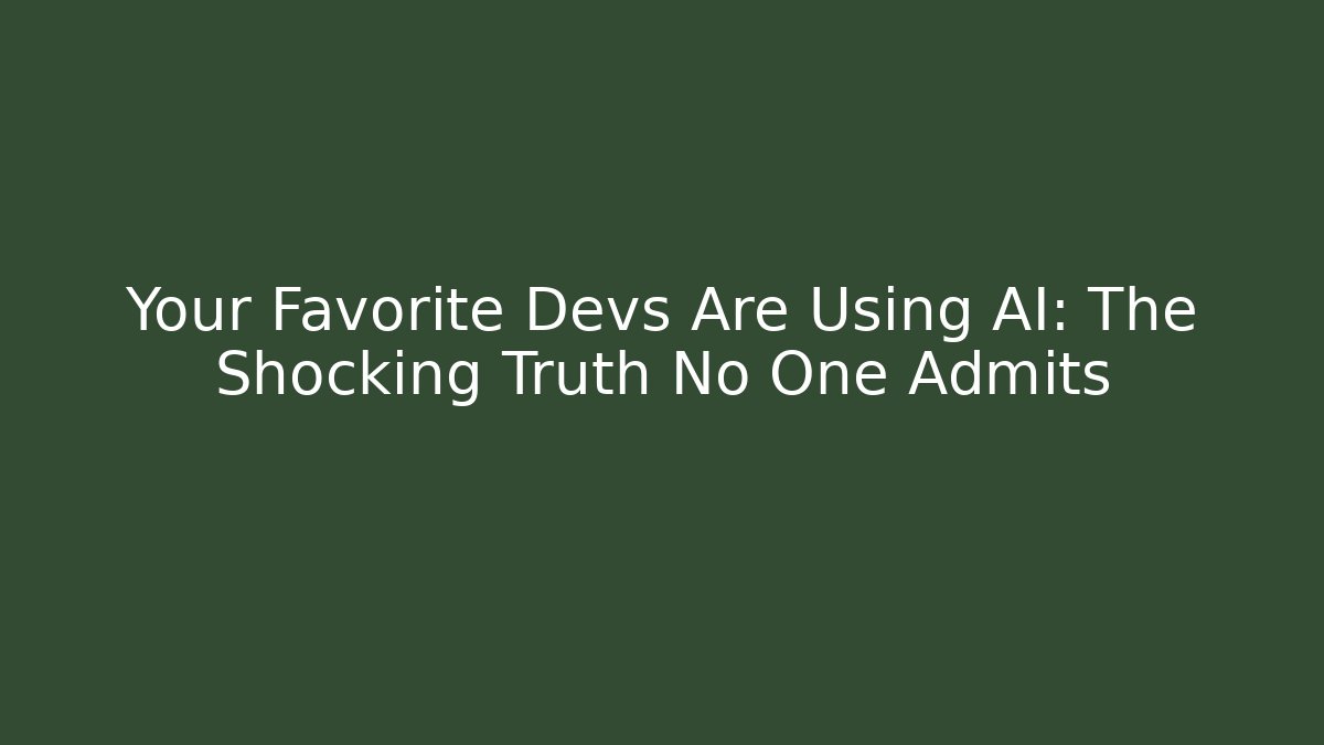 Your Favorite Devs Are Using AI: The Shocking Truth No One Admits