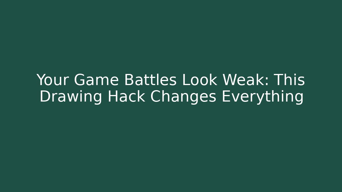 Your Game Battles Look Weak: This Drawing Hack Changes Everything