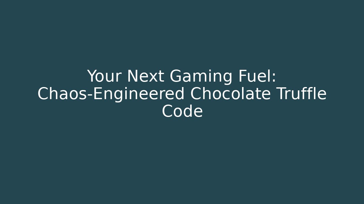 Your Next Gaming Fuel: Chaos-Engineered Chocolate Truffle Code