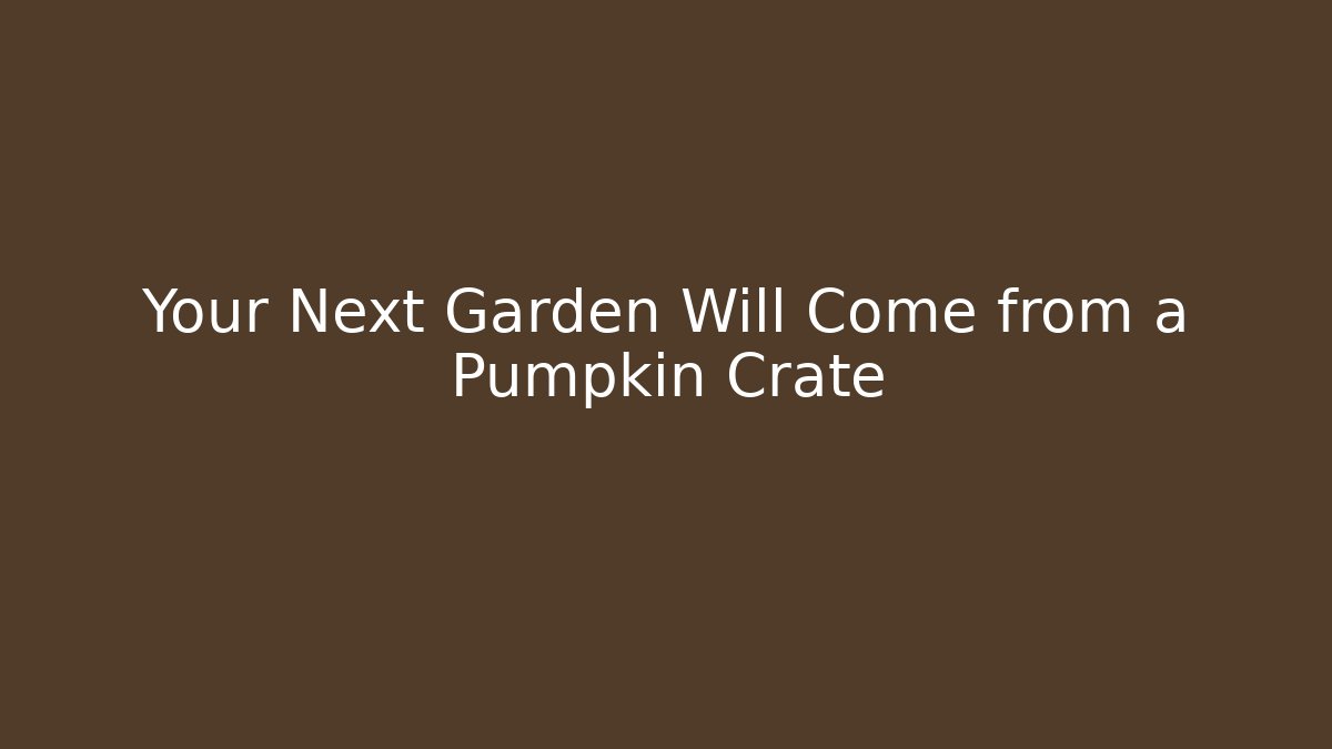 Your Next Garden Will Come from a Pumpkin Crate