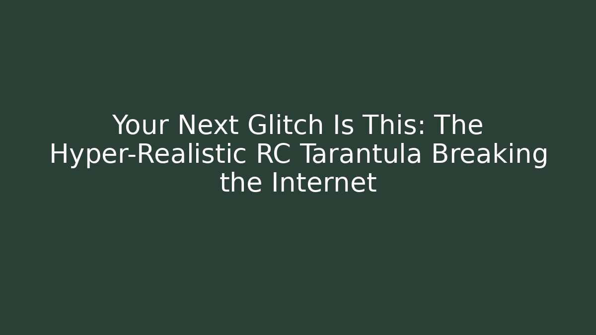 Your Next Glitch Is This: The Hyper-Realistic RC Tarantula Breaking the Internet