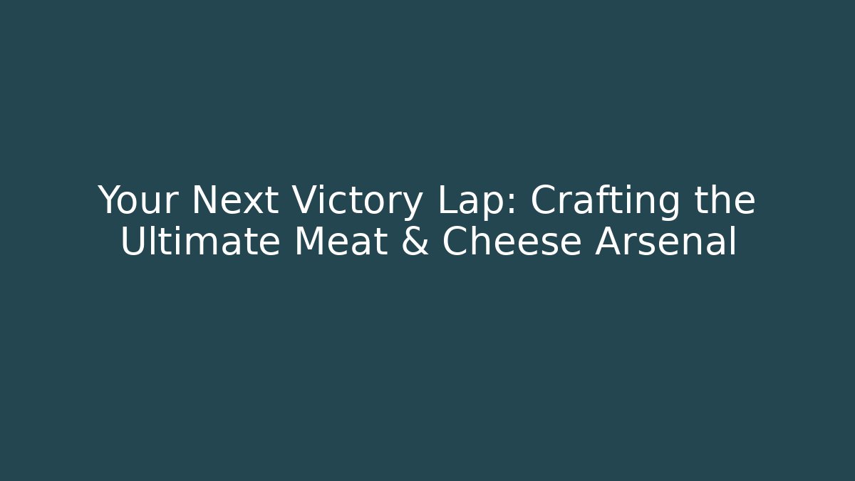 Your Next Victory Lap: Crafting the Ultimate Meat & Cheese Arsenal