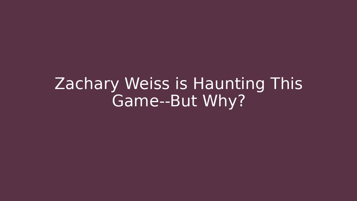 Zachary Weiss is Haunting This Game—But Why? - Create More Assets