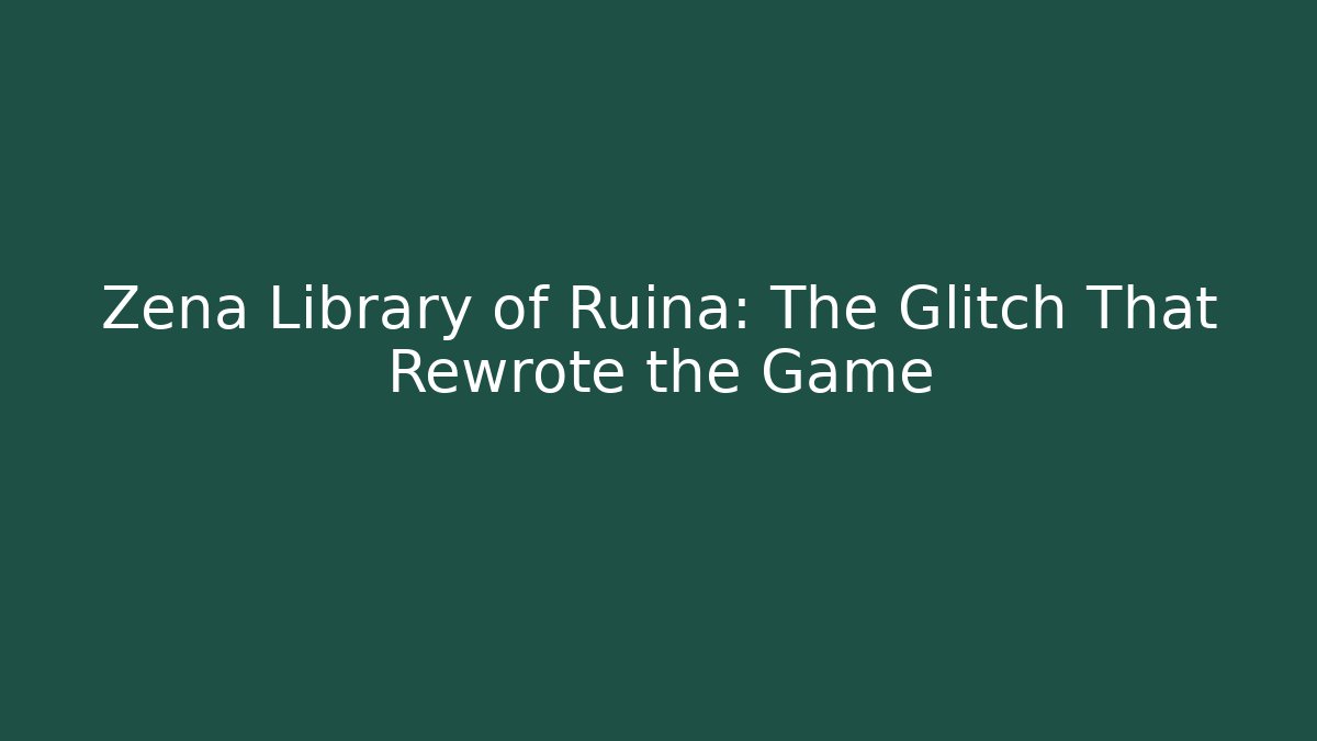Zena Library of Ruina: The Glitch That Rewrote the Game