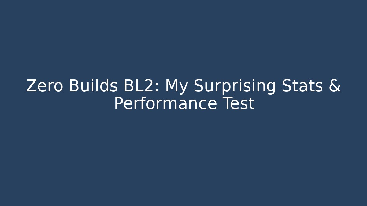 Zero Builds BL2: My Surprising Stats & Performance Test