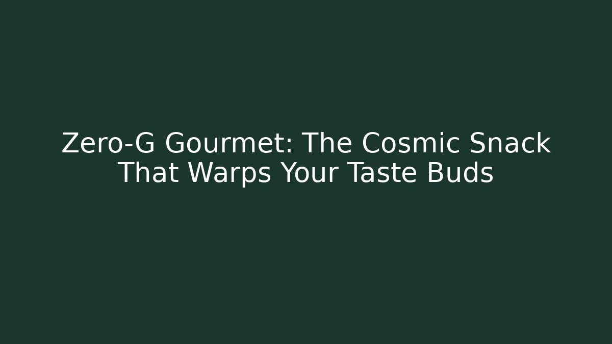 Zero-G Gourmet: The Cosmic Snack That Warps Your Taste Buds