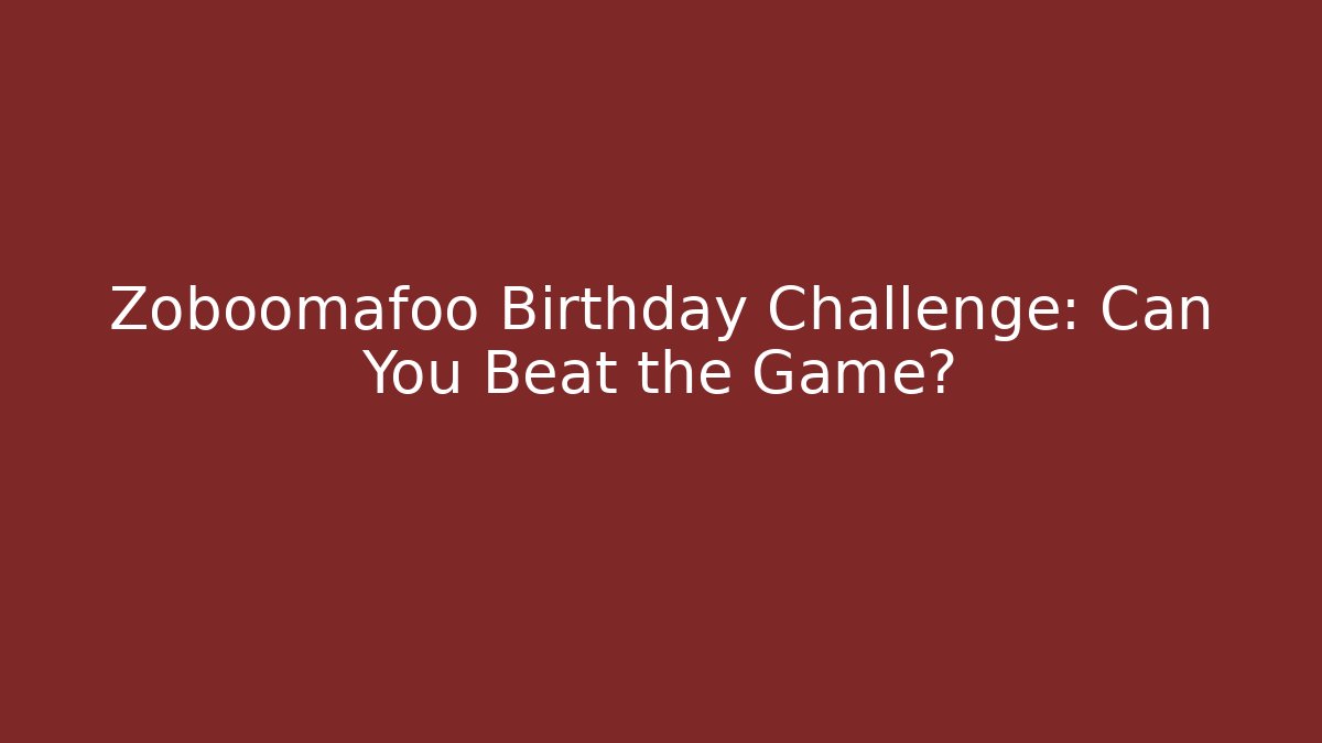 Zoboomafoo Birthday Challenge: Can You Beat the Game?