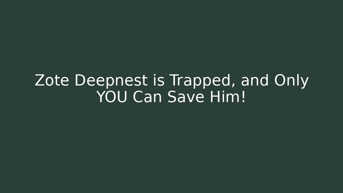 Zote Deepnest is Trapped, and Only YOU Can Save Him! - Create More Assets
