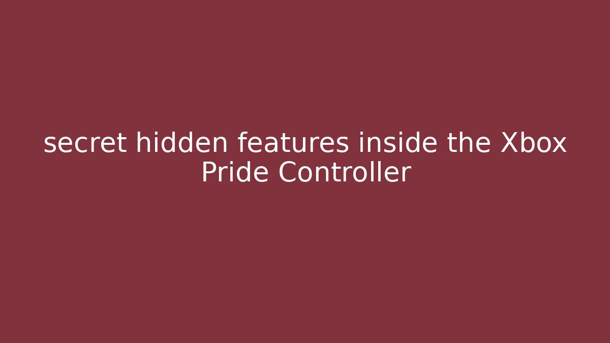 secret hidden features inside the Xbox Pride Controller - Create More Assets