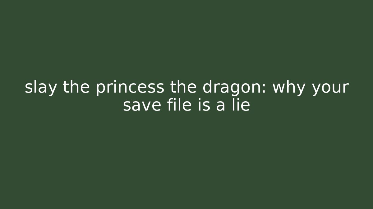 slay the princess the dragon: why your save file is a lie