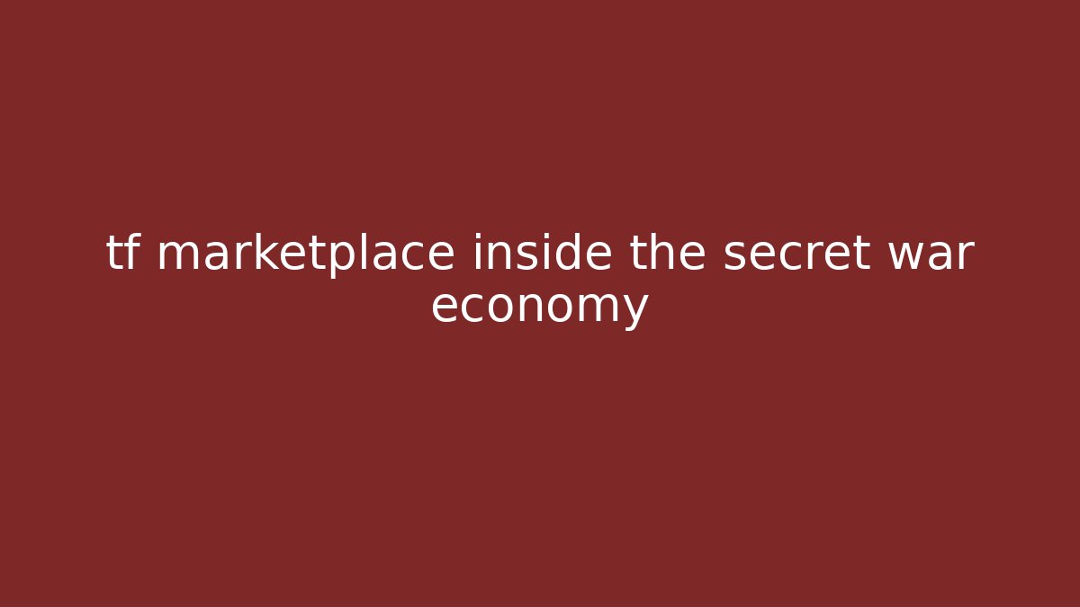 tf marketplace inside the secret war economy