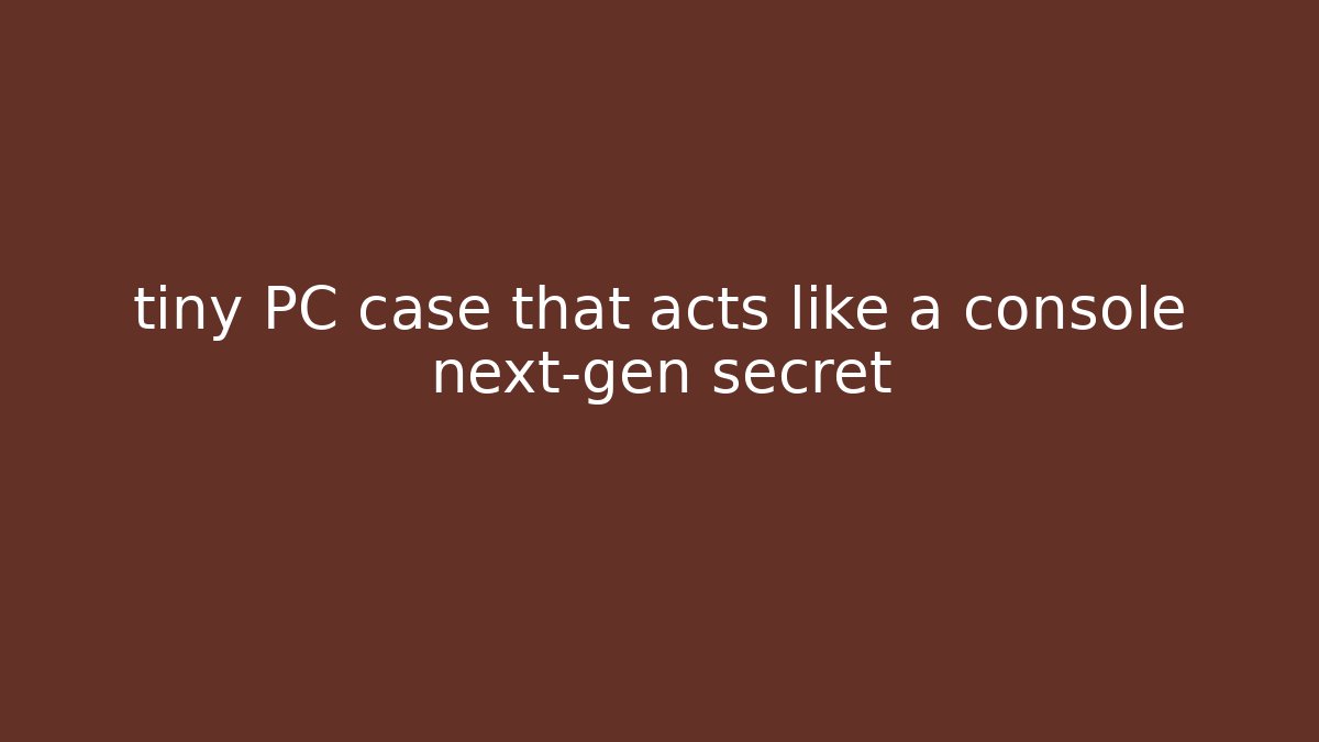 tiny PC case that acts like a console next-gen secret - Create More Assets